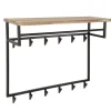 Industriële Kapstok Teun 12 haken acaciahout - 33x100x80 cm - Hout - Bruin