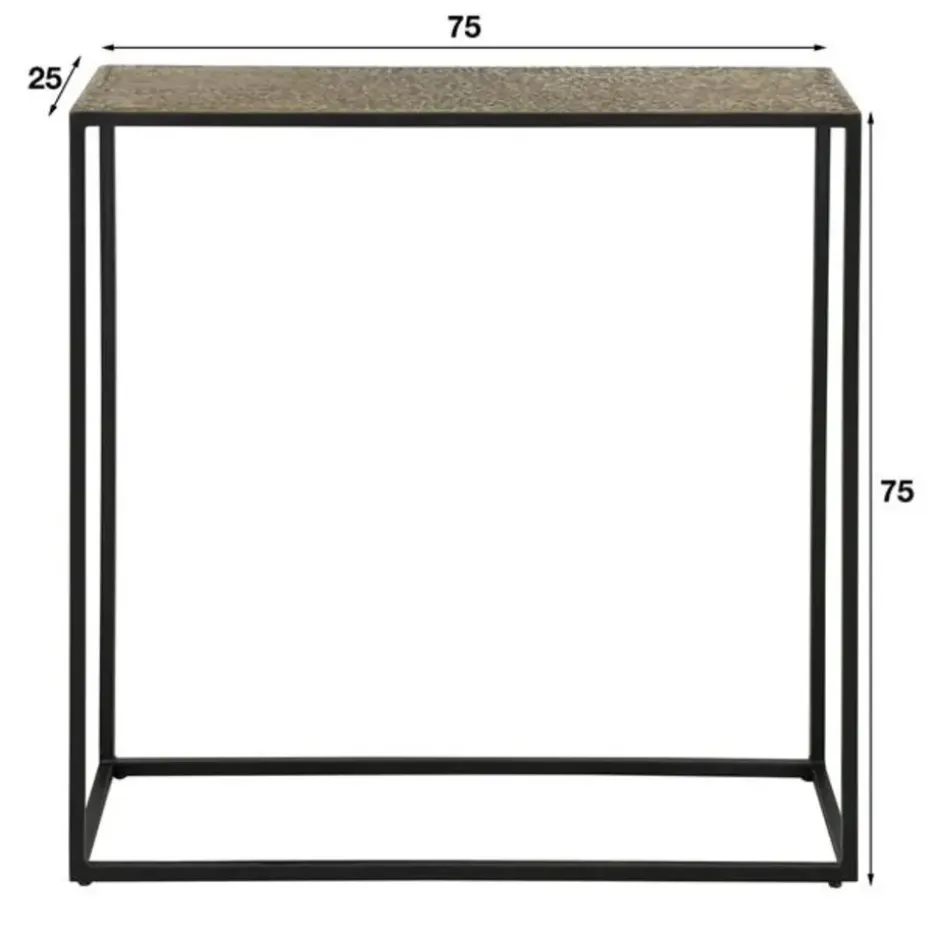 Industriële sidetable Lizzy metallic brons - 25x75x75 cm - Brons - Bronskleurig