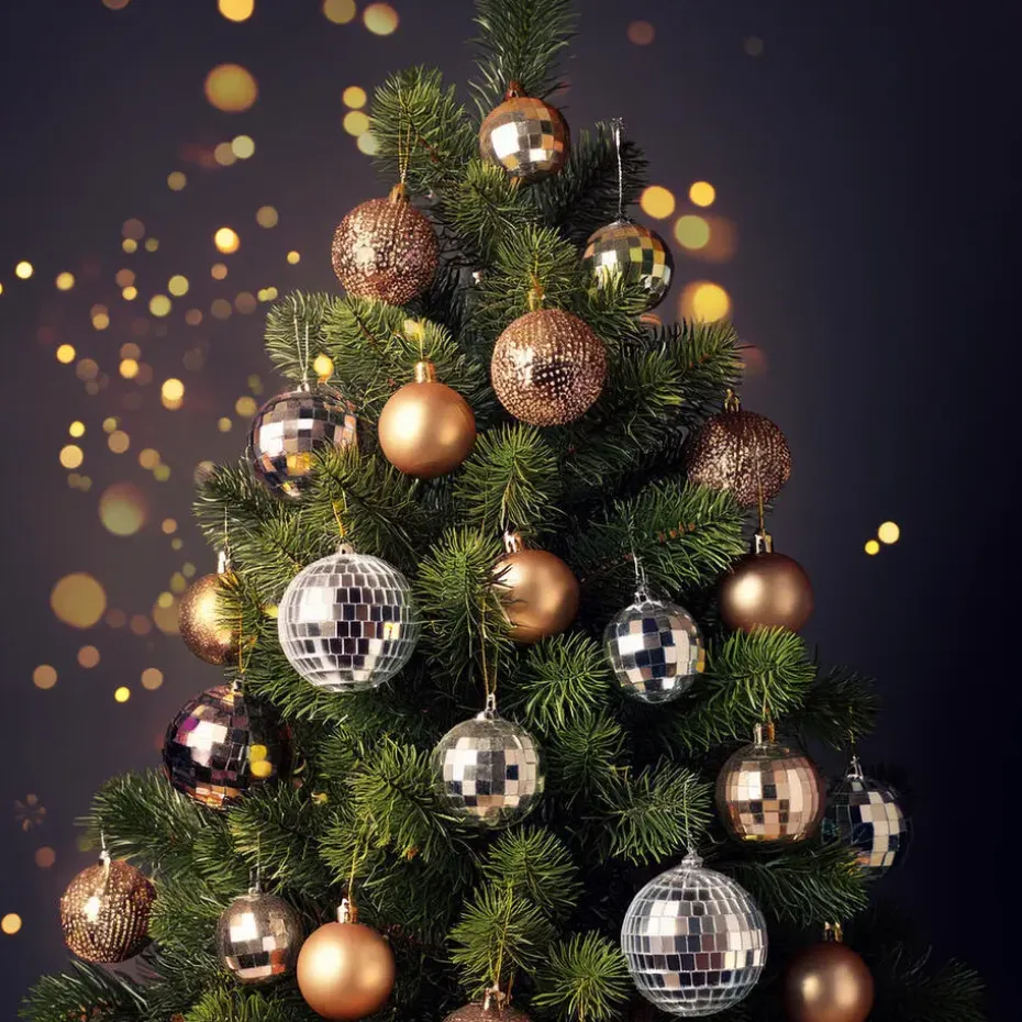 Inge Christmas Decor Disco kerstbal - zilver - D9 cm - discobal