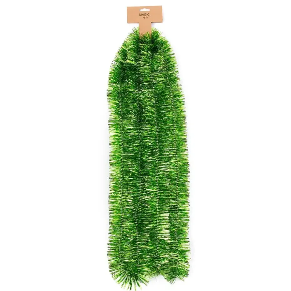 Inge Christmas decor kerstslinger - groen - folie - 750 x 7,5 cm