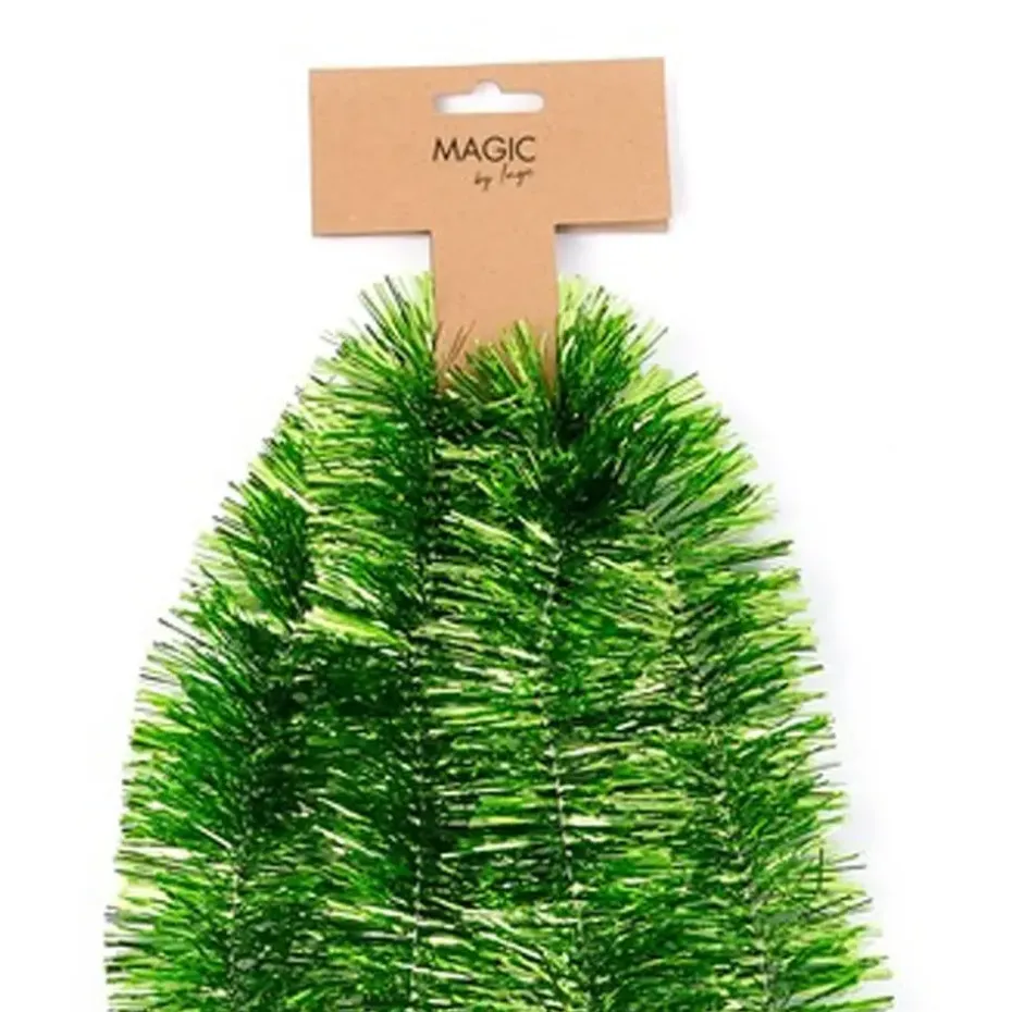Inge Christmas decor kerstslinger - groen - folie - 750 x 7,5 cm