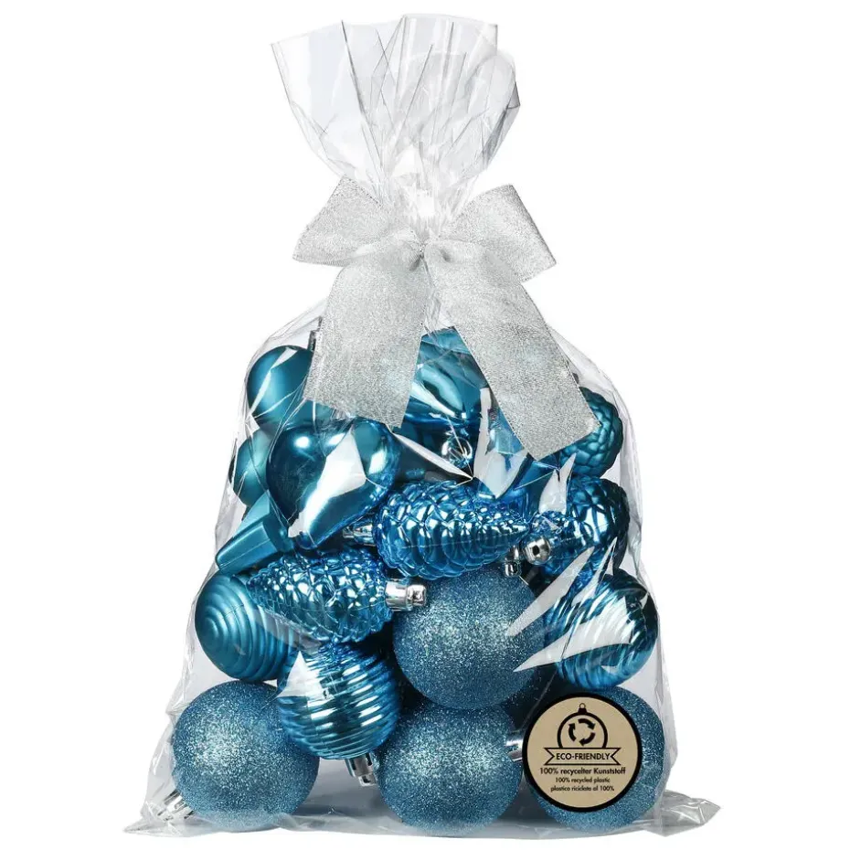 Inge Christmas kerstballen - 30x - kunststof - turquoise