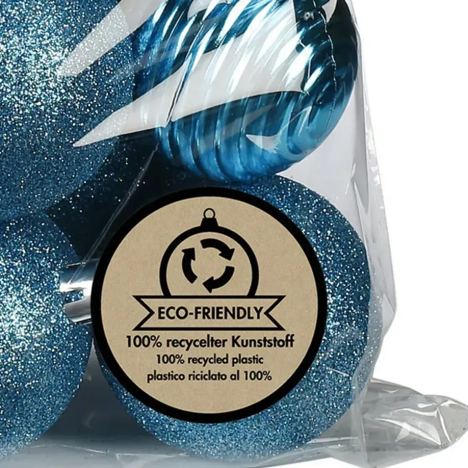 Inge Christmas kerstballen - 30x - kunststof - turquoise