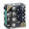 Inge Christmas kerstballen -39-dlg- zwart- kunststof - met piek