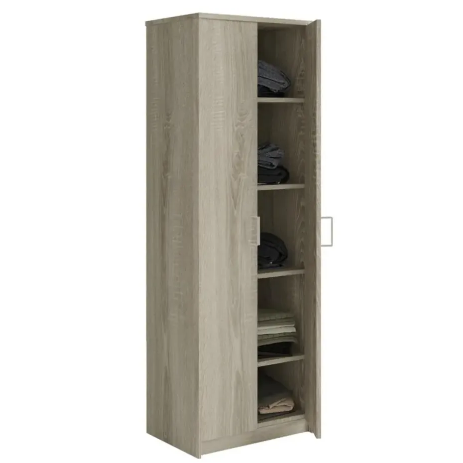 Interiax Kledingkast 'Amelie' - Sonoma Eik - 2 Deurs - 180x60x40 cm