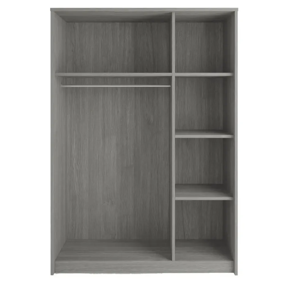 Interiax Kledingkast 'Amelie' - Grijze Eik - 3 Deurs - 180x120x54 cm