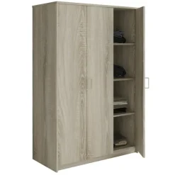 Interiax Kledingkast 'Amelie' - Sonoma Eik - 3 Deurs - 180x120x54 cm