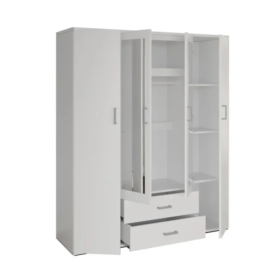 Interiax Kledingkast 'Lena' - Sonoma Eik - 4 Deurs - 185x160x52cm