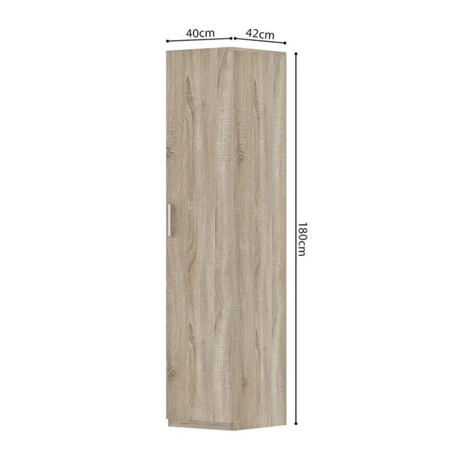 Interiax Kledingkast 'Mila' - Sonoma Eik - 1 Deurs - 180x40x42 cm