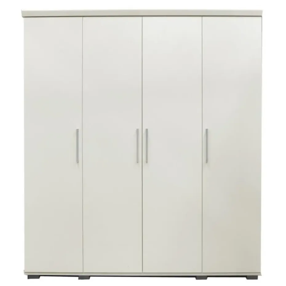 Interiax Kledingkast 'Mila' - Wit - 4 Deurs - 183x120x52cm