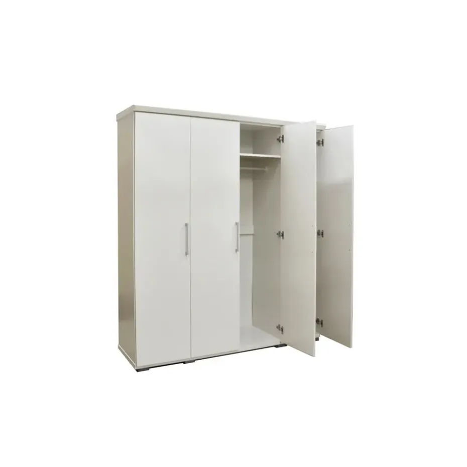 Interiax Kledingkast 'Mila' - Wit - 4 Deurs - 183x120x52cm