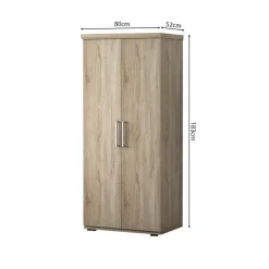 Interiax Kledingkast 'Mila' - Sonoma Eik - 2 Deurs - 183x80x52cm