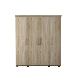 Interiax Kledingkast 'Mila' - Sonoma Eik - 4 Deurs - 183x160x52cm