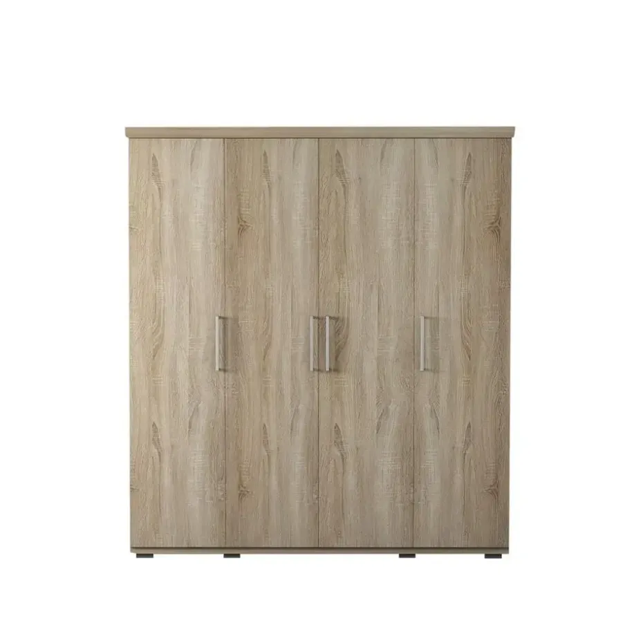 Interiax Kledingkast 'Mila' - Sonoma Eik - 4 Deurs - 183x160x52cm