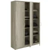 Interiax Opbergkast - Kledingkast 'Amelie' - Sonoma Eik - 3 Deurs - 180x120x40cm