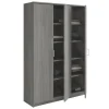Interiax Opbergkast - Kledingkast 'Amelie' - Grijze Eik - 3 Deurs - 180x120x40cm
