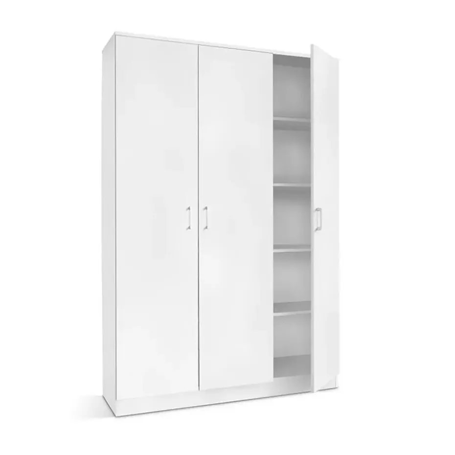 Interiax Opbergkast - Kledingkast 'Amelie' - Wit - 3 Deurs - 180x120x40cm