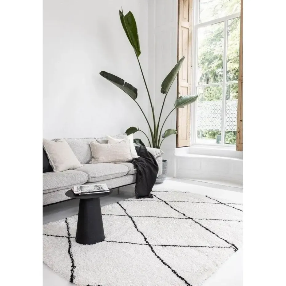 Interieur05 berber vloerkleed Nea wit/zwart - 230 x 160 cm