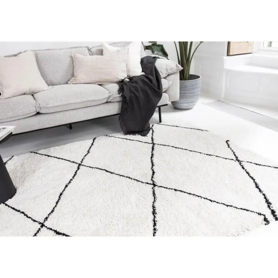 Interieur05 berber vloerkleed Nea wit/zwart - 230 x 160 cm