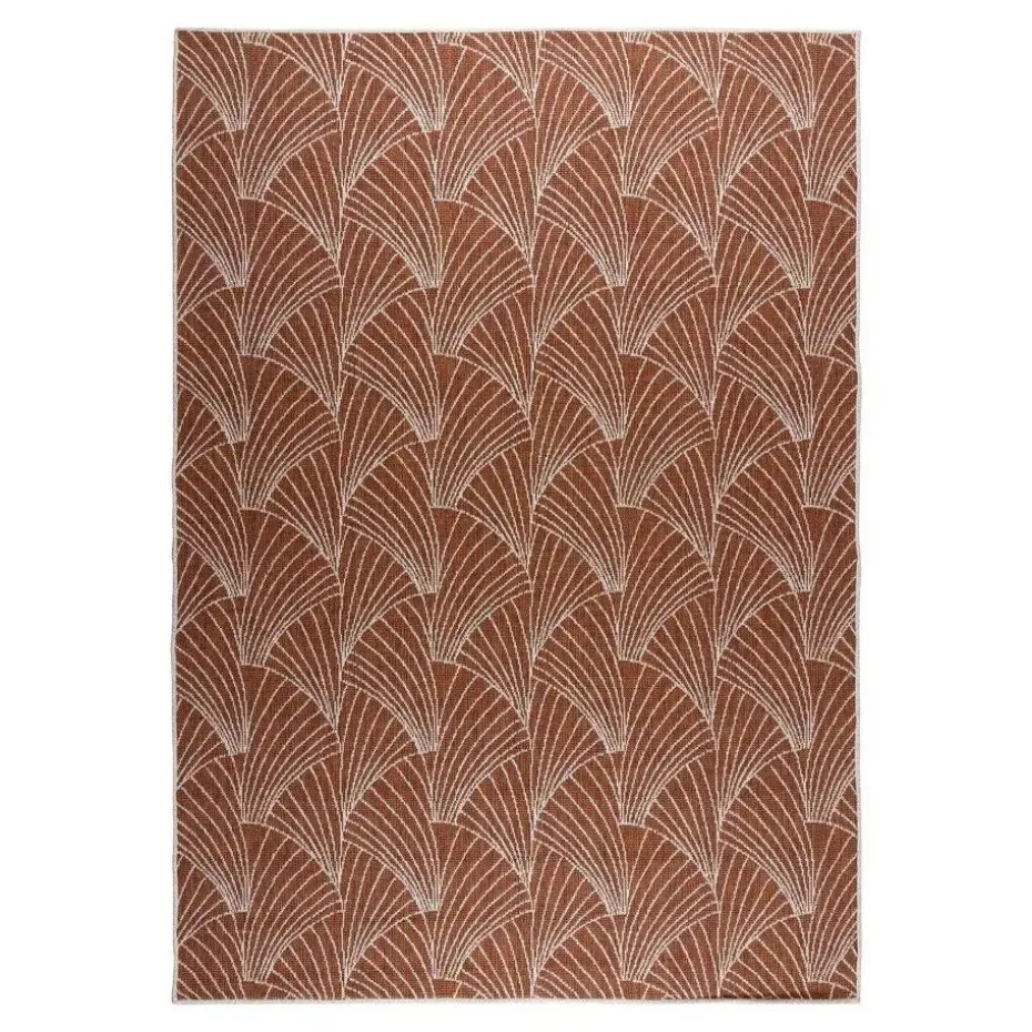 Interieur05 Buitenkleed Deco roest/wit - 290 x 200 cm