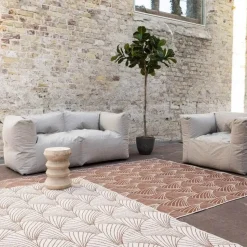 Interieur05 Buitenkleed Deco roest/wit - 290 x 200 cm