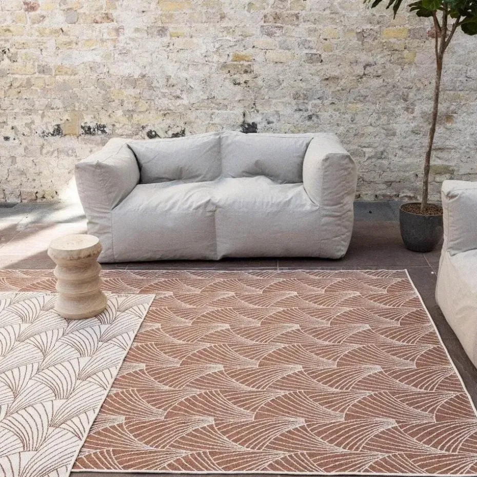 Interieur05 Buitenkleed Deco roest/wit - 340 x 240 cm