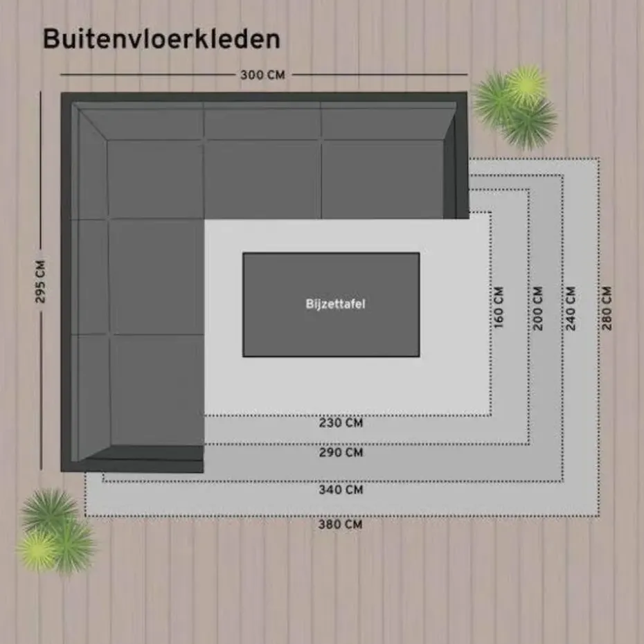 Interieur05 Buitenkleed Deco roest/wit - 340 x 240 cm