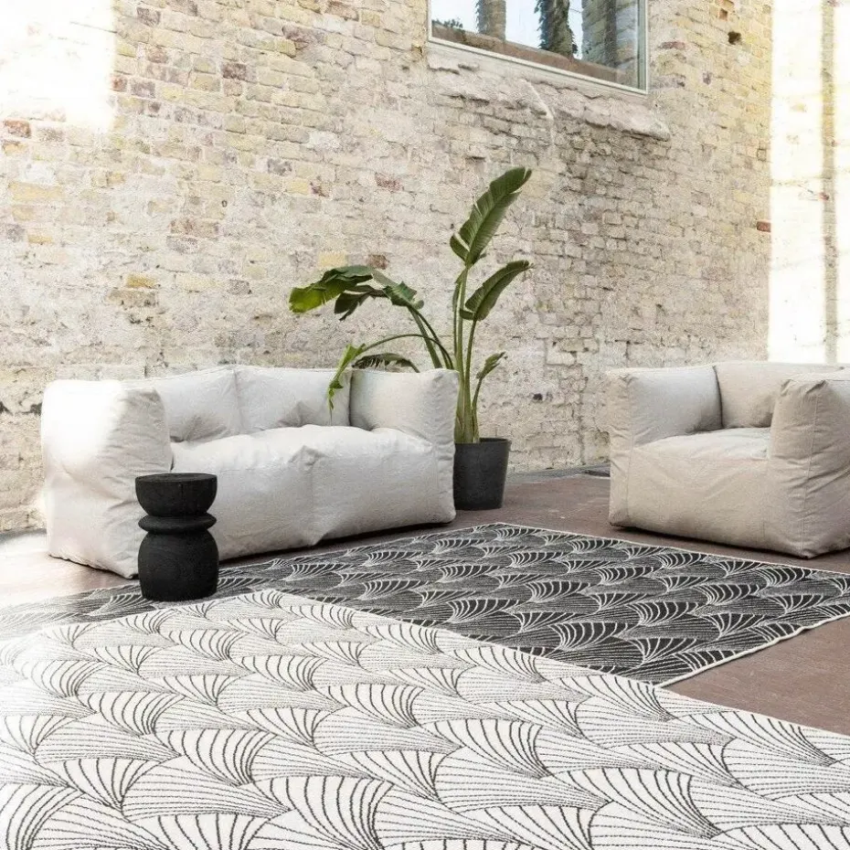 Interieur05 Buitenkleed Deco zwart/wit - 230 x 160 cm