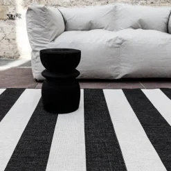 Interieur05 Buitenkleed Stripes zwart/wit dubbelzijdig - 290 x 200 cm