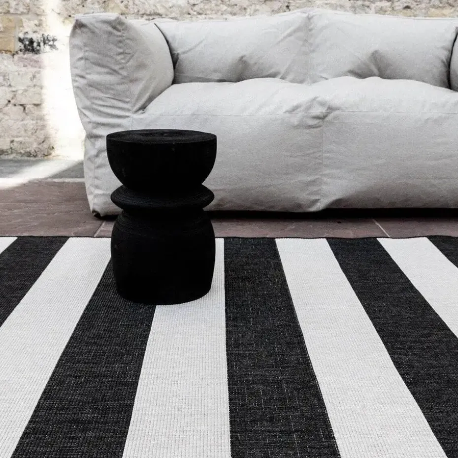 Interieur05 Buitenkleed Stripes zwart/wit dubbelzijdig - 290 x 200 cm