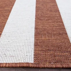 Interieur05 Buitenkleed Stripes roest/wit dubbelzijdig - 290 x 200 cm