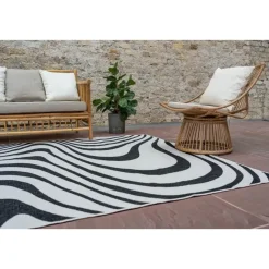 Interieur05 Buitenkleed Swirl Zwart - 340 x 240 cm