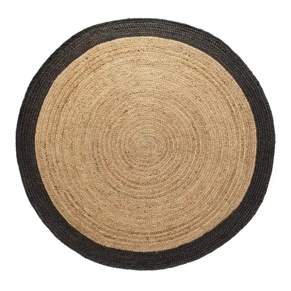 Interieur05 EVA Interior rond Vloerkleed Jute Naturel/Antraciet - 240 x 240 cm