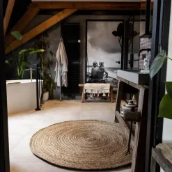 Interieur05 EVA Interior rond vloerkleed Jute naturel - 150 x 150 cm