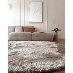 Interieur05 Hoogpolig vloerkleed Odelia beige/wit - 200 x 290 cm