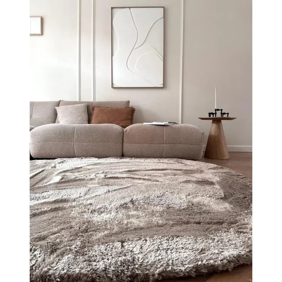 Interieur05 Hoogpolig vloerkleed Odelia beige/wit - 200 x 290 cm