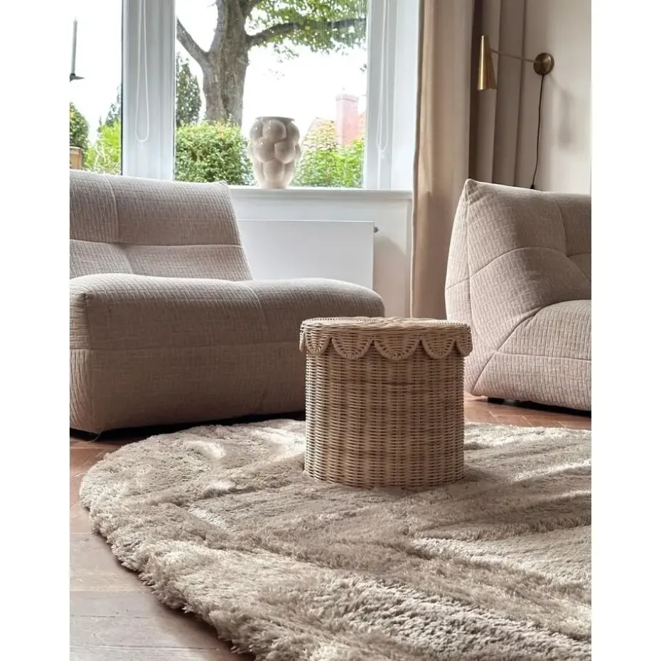 Interieur05 Hoogpolig vloerkleed Odelia beige/wit - 200 x 290 cm