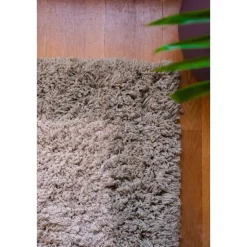 Interieur05 hoogpolig vloerkleed polyester Pilo groen/beige - 340 x 240 cm