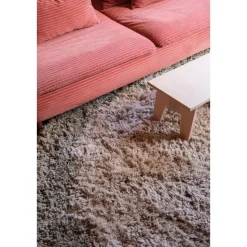 Interieur05 hoogpolig vloerkleed polyester Pilo groen/beige - 160 x 160 cm