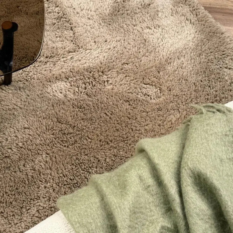 Interieur05 hoogpolig vloerkleed Furr bruin - 80 x 140 cm