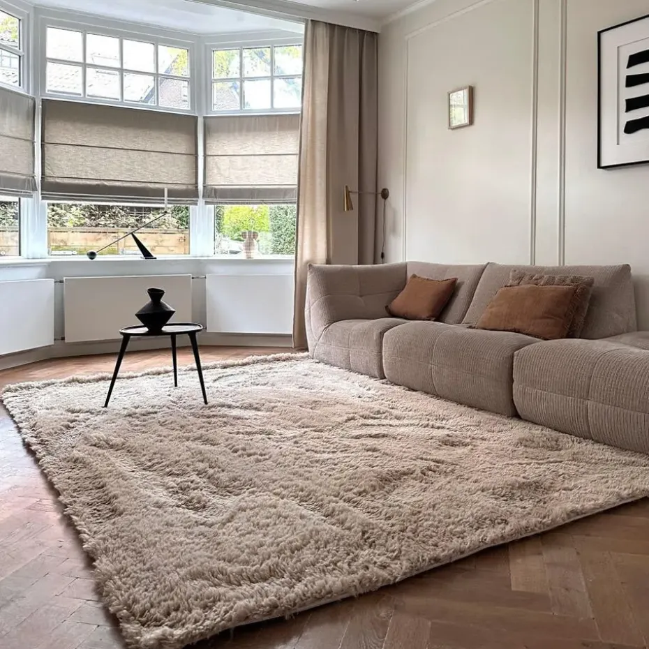 Interieur05 hoogpolig vloerkleed Furr bruin - 80 x 140 cm