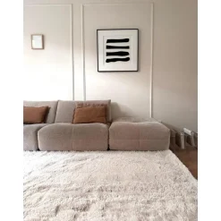 Interieur05 hoogpolig vloerkleed Furr beige - 80 x 140 cm