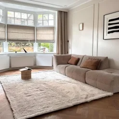 Interieur05 hoogpolig vloerkleed Furr beige - 80 x 140 cm