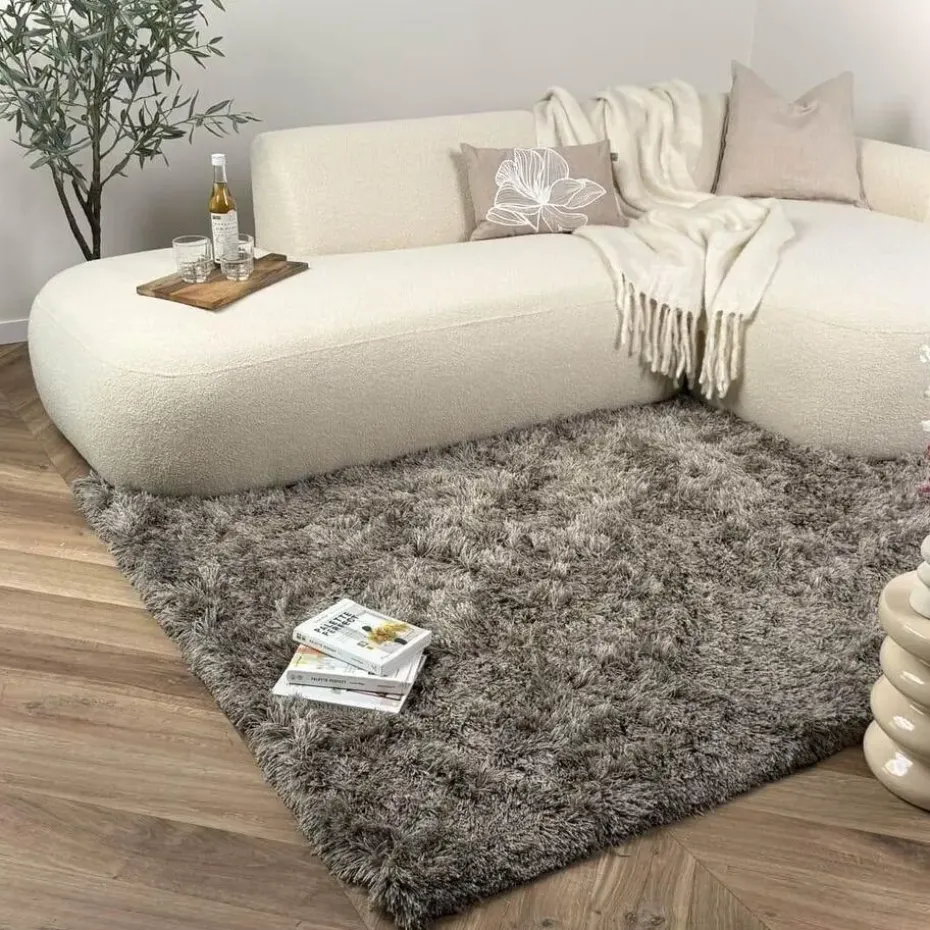 Interieur05 Hoogpolig vloerkleed Nika Antraciet - 240 x 340 cm