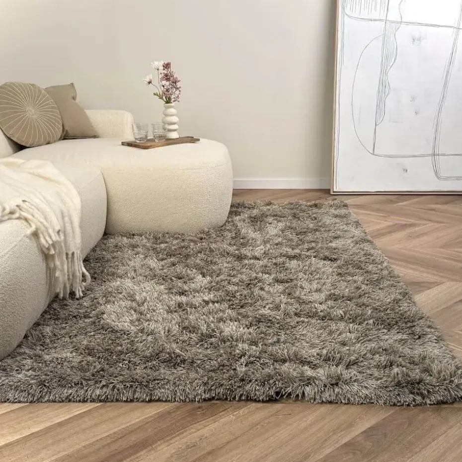 Interieur05 Hoogpolig vloerkleed Nika Antraciet - 240 x 340 cm