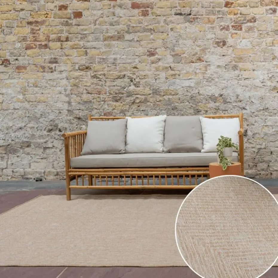 Interieur05 Jute buitenkleed naturel lines - 290 x 200 cm