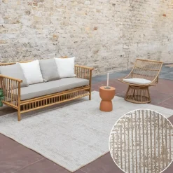 Interieur05 Jute buitenkleed naturel lines - 380 x 280 cm