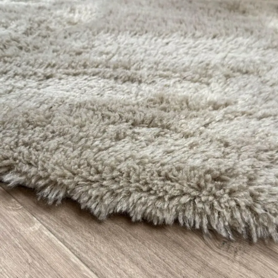 Interieur05 organisch hoogpolig vloerkleed Furr Stone bruin - 160 x 230 cm