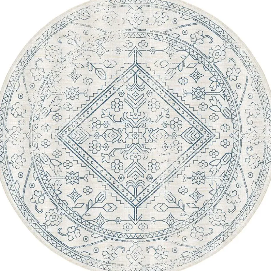 Interieur05 rond buitenkleed blauw Nova - 200 x 200 cm