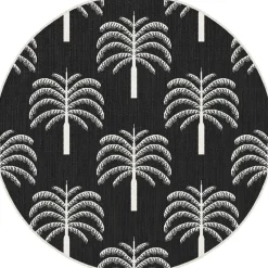 Interieur05 rond buitenkleed zwart/wit Oase - 200 x 200 cm